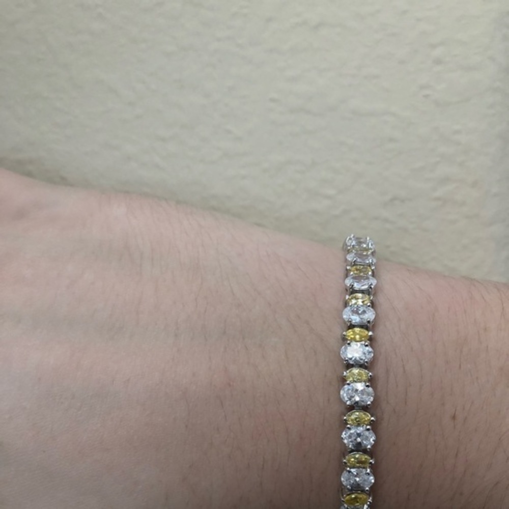 Cubic zirconia clear and yellow stone Bracelett - Picture 5 of 6